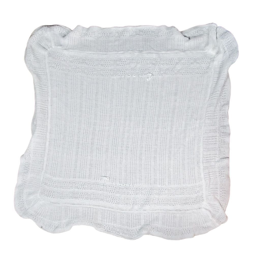 Vintage Friemanit Baby Recieving Blanket White Waffle Weave Acrylic Greece